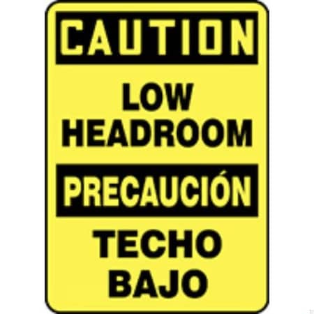 Accuform BILINGUAL OSHA CAUTION Safety Sign LOW SBMECR621XP